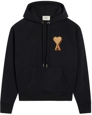 Ami Paris Ami De Coeur Cotton Hoodie - Nero