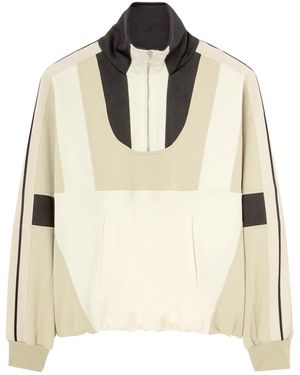 Palm Angels Color-Block Half-Zip Jacket - Natural