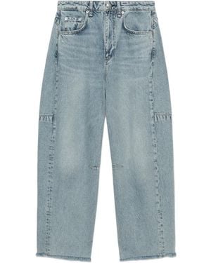 Rag & Bone Charlie Paneled Frayed Jeans - Blue