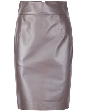 Tagliatore Leather Skirt - Grey