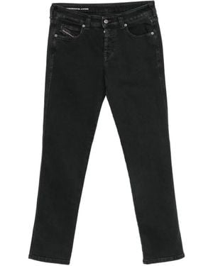 DIESEL 1992 D-Jiann Logo-Patch Jeans - Black