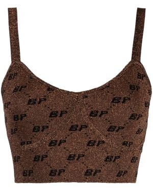Baum und Pferdgarten Intarsia-Knit Logo Cropped Vest - Brown