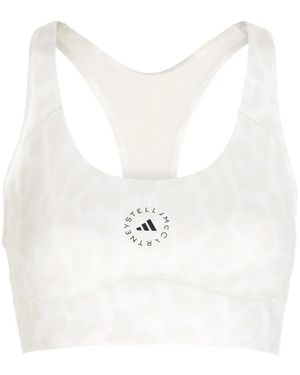 adidas By Stella McCartney Sujetador Deportivo Con Logo Estampado - Blanco