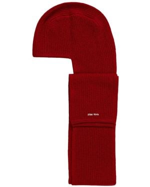 Stine Goya Gerippte Balaklava Mit Schaldetail - Rot