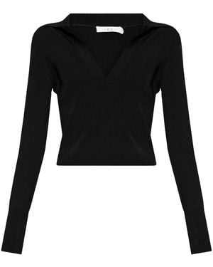 IRO Fraya Polo Top - Black