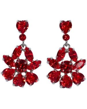 Simone Rocha Heartbloom Drop Earrings - Red
