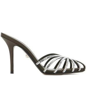 ALEVI Emily Crystal-Embellished Heeled Sandals - White