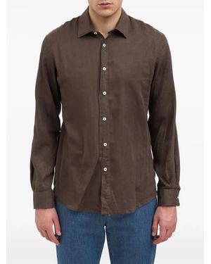 Daniele Alessandrini Chemise Boutonnée En Lin - Brown
