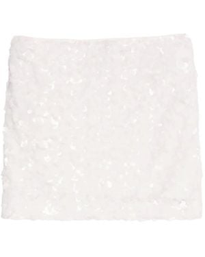 Calvin Klein Sequin-Embellished Mini Skirt - White