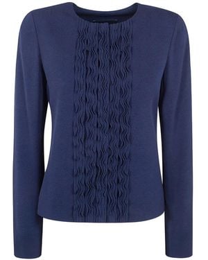 Emporio Armani Ruffled Jacket - Blue
