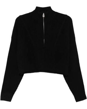 STAUD Maglione A Collo Alto Con Zip - Nero