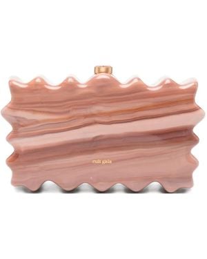 Cult Gaia Paloma Marble-Effect Wave Clutch - Pink