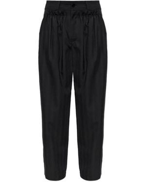 Isabel Marant Mayera Pinstripe Wool Trousers - Black