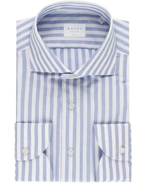 Xacus Travel Shirt Striped Shirt - Blue