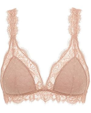 Love Stories Lace-Trimmed Point D'Esprit Bra - Natural