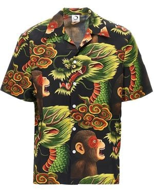 Endless Joy Monkey Dragon Printed Shirt - Green