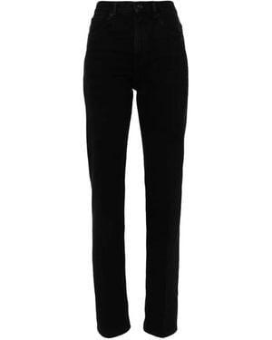 Saint Laurent Logo-Patch Straight Jeans - Black