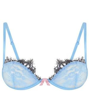 The Attico Soutien-Gorge À Nœud Et Finitions En Dentelle - Blue