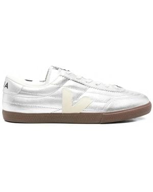 Veja Metallic Leather Sneakers - White