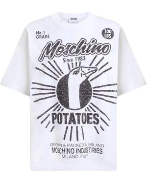 Moschino Printed Organic Cotton Jersey T-Shirt - White