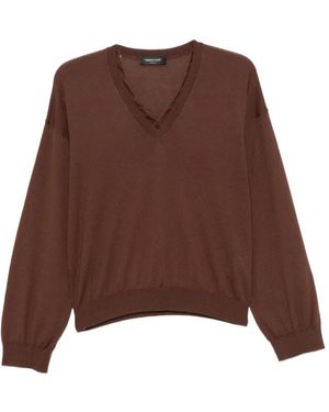 Fabiana Filippi V-Neck Jumper - Brown