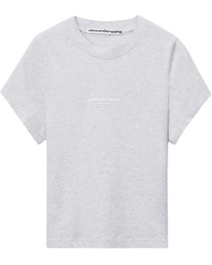 Alexander Wang Logo-Print Shrunken Short-Sleeve T-Shirt - White