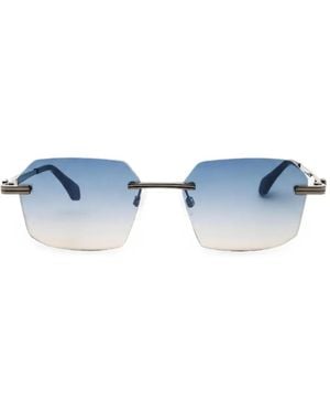 Palm Angels Geometric Rimless Sunglasses - Blue