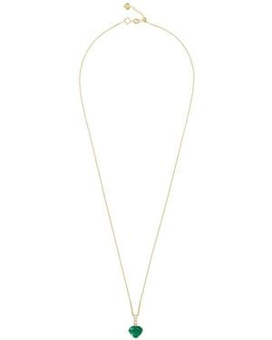 Yi Collection Emerald And Diamond Dewdrop Necklace - White