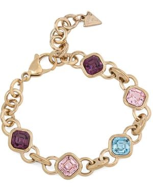 Guess Pulsera Mamounia Con Charm Cuadrado - Blanco