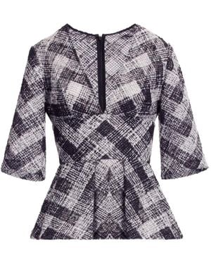 Elie Saab Chevron Peplum Blouse - Blue