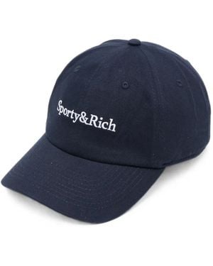 Sporty & Rich Logo-Embroidered Baseball Cap - Blue