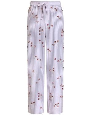 Dolce & Gabbana Pantalones vanity de seda y algodón con bordado - Morado