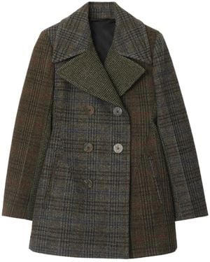 Burberry Checked Patchwork Coat - Black