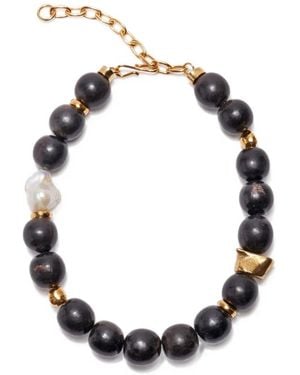 Lizzie Fortunato Oria Pearl-Embellished Necklace - Metallic
