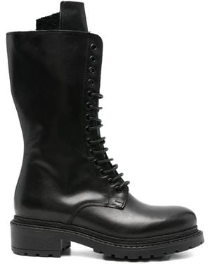 METISSE 40Mm Lace-Up Leather Combat Boots - Black