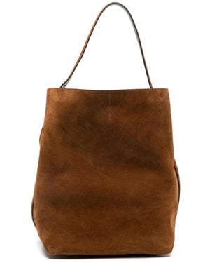 TOTEME Belted Suede Tote Bag - Brown