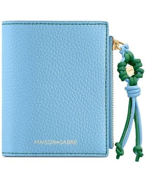 Maison De Sabre Cartera Plegable De Piel - Azul