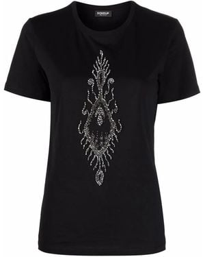 Dondup Bead-Embellished Cotton T-Shirt - Black