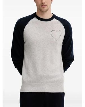 From Future Heart-Appliqué Raglan-Sleeve Sweater - Gray