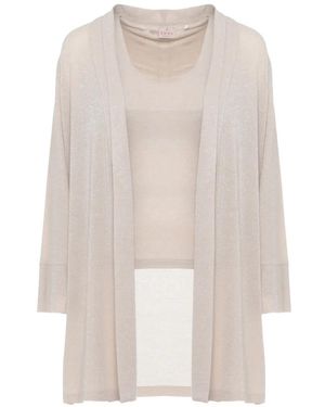 Emme Lurex-Detail Cardigan Set (Set Of Two) - White