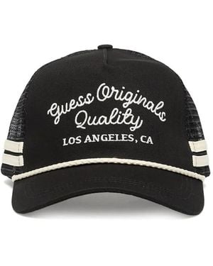 Guess Cappello Da Baseball Con Ricamo - Nero