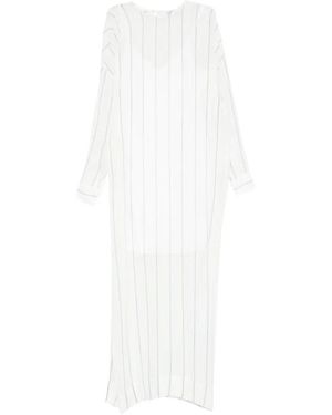 Bondi Born Striped Long-Sleeved Midi Dress - White