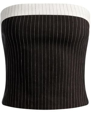 Alice + Olivia Haut Kelly À Fines Rayures - Black
