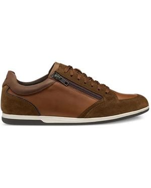 Geox Renan Side-Zip Panelled Trainers - Brown