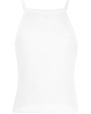 Courreges Bumpy Contrast Mesh Tank Top - White