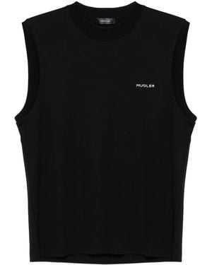 Mugler Logo-Lettering Vest - Black