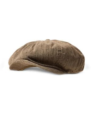 RRL ストライプ ベイカーボーイハット - ブラウン