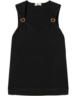 Twinset Heart-Detail Top - Black