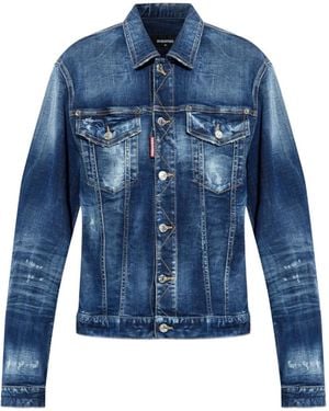 DSquared² Jeansjacke Im Distressed-Look - Blau