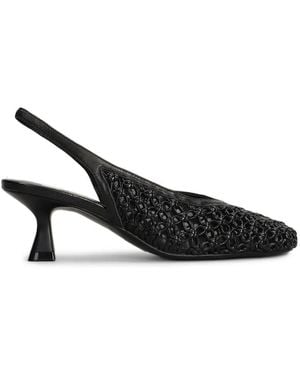 Marc Ellis Woven Slingback Pumps - Black